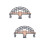 2Pcs Plastic Train Scene Bridge Grey Kids Cognitive Learning Plaything 6