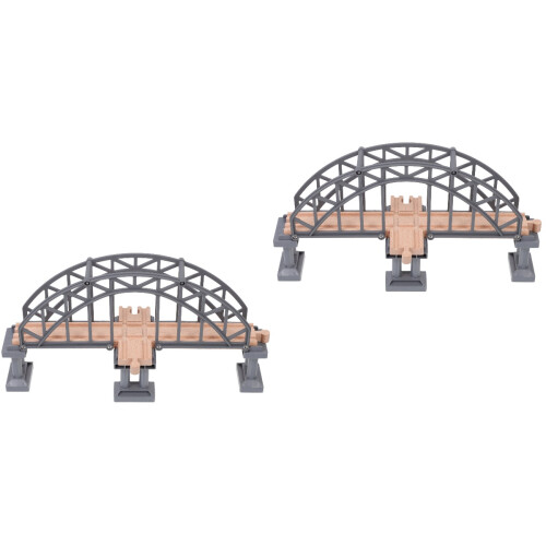 2Pcs Plastic Train Scene Bridge Grey Kids Cognitive Learning Plaything 2