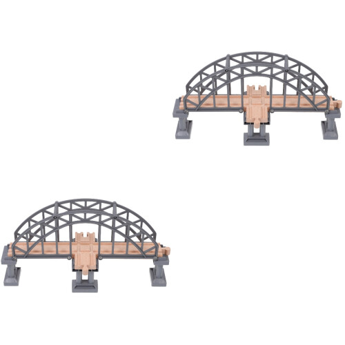 2Pcs Plastic Train Scene Bridge Grey Kids Cognitive Learning Plaything 1