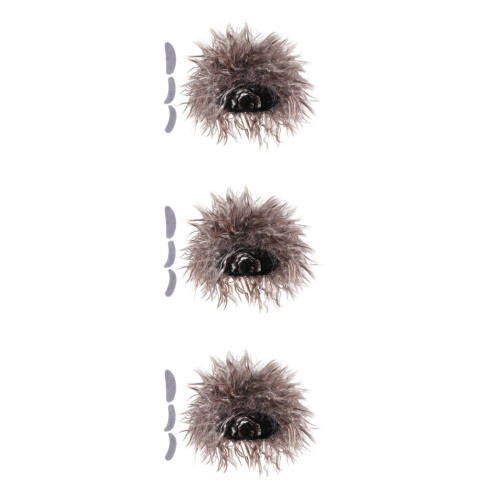 3Sets Scientist Costume Wig Set Light Brown Fake Beard Mustache 2