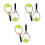 6Sets Mini Plastic Tennis Rackets Balls Assorted Colors Decor Set 5