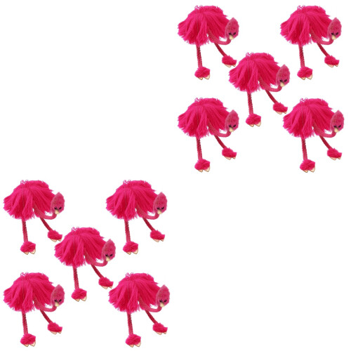 10Pcs Rosy String Puppets Pull String Ostrich Toy for Kids Role Play 2