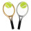 6Sets Mini Plastic Tennis Rackets Balls Assorted Colors Decor Set 3