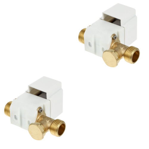 2Pcs White Solenoid Valve DC12V Normally Closed for 2