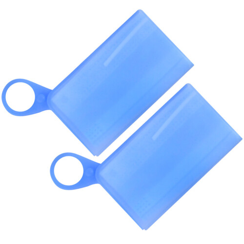 2Pcs Blue Mask Temporary Storage Holder Waterproof Silicone Clip 2