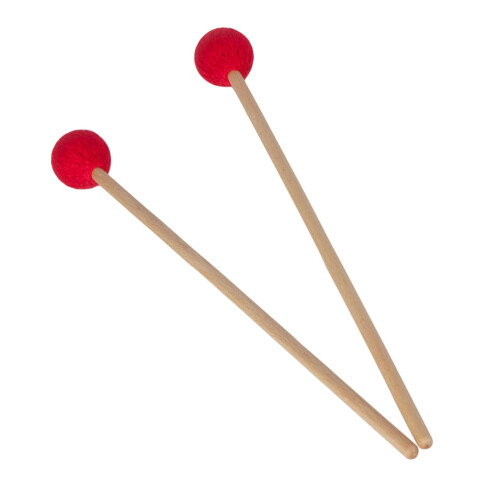 4Pcs Red Marimba Sticks Nylon Core Beech Wood Instrument Mallets 1