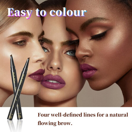 Microblading Eyebrow Pen Dark Brown 4 Point Tip LongLasting Waterproof SmudgeProof 2