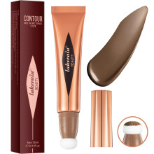 Waterproof Long Lasting Liquid Contour Wand with Soft Cushion Applicator, Natural Matte Finish Contour Makeup Stick, Grey Brown #06, 0.5oz