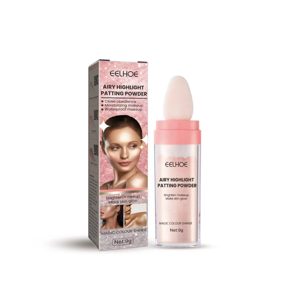 02# Pink Highlighter Powder for Face and Body with Natural 3D Glow and Buildable Radiance Finish