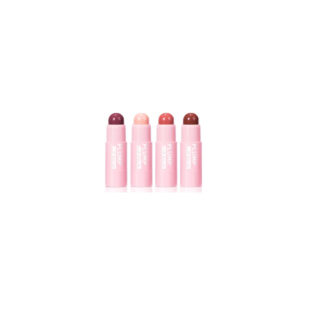 Pink Natural Vegan Lip Plumper Balm With Hydration Boost, Moisturizing For Dry Chapped Lips, 2Pcs