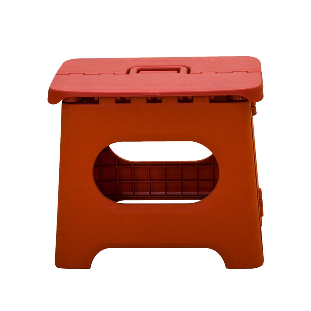 Folding Step Stool With Handle, Lightweight Nonslip Portable Stool For Kitchen And Outdoor, Red 9044945609943