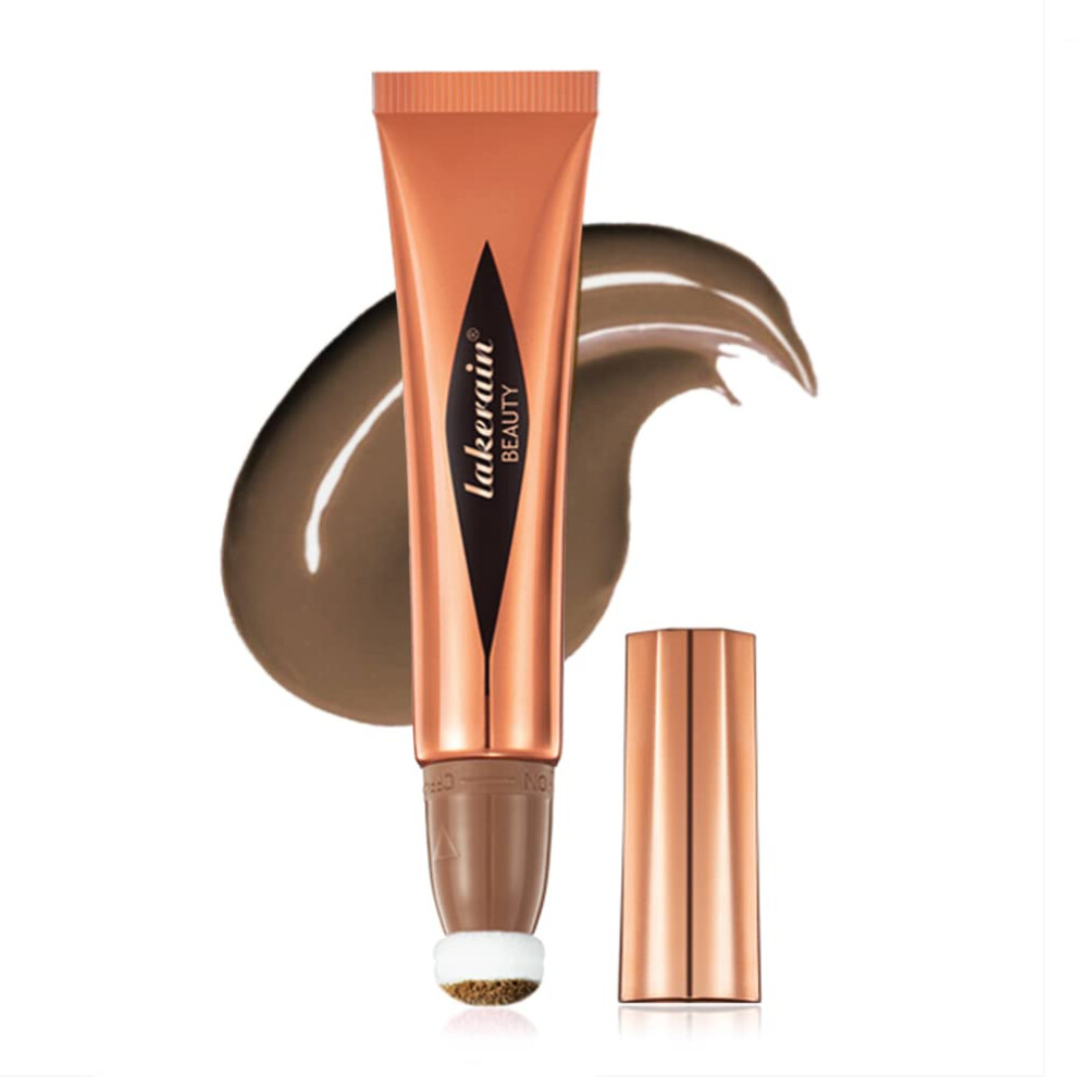 Contour Stick with Cushion Applicator, Creamy Matte Liquid Bronzer for Long Lasting Natural Definition