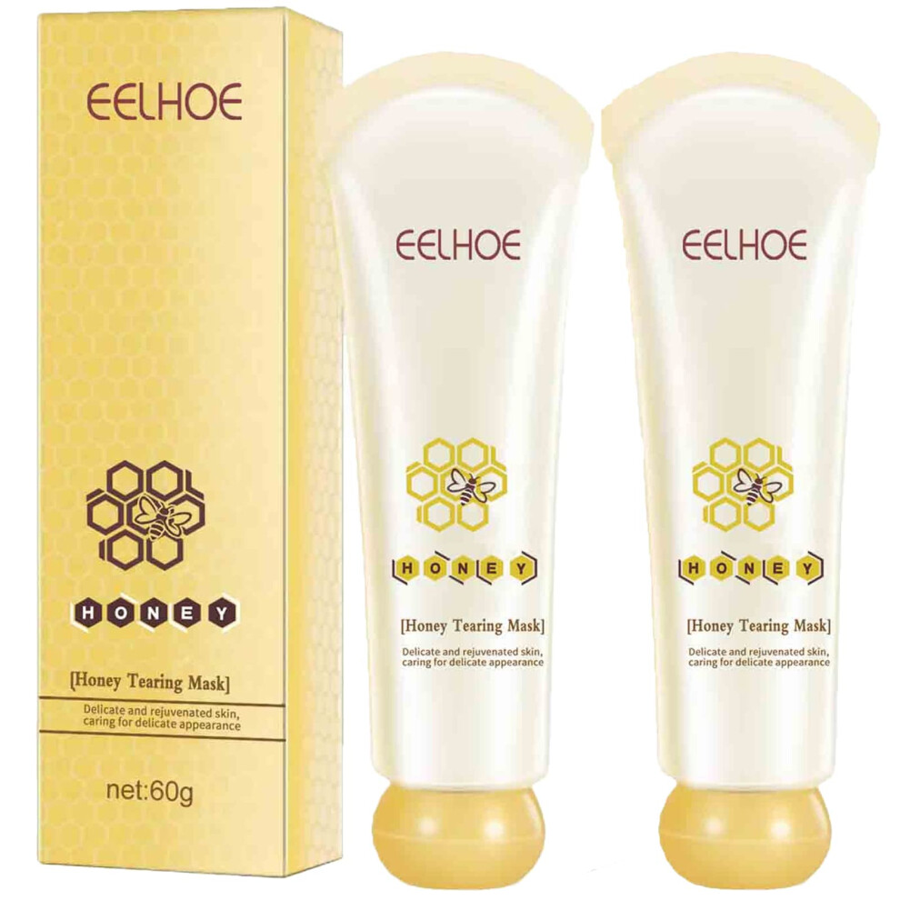 Honey Face Mask for Pore Refining and Blackhead Removal, Skin Smoothing Honey Extract 60g x2