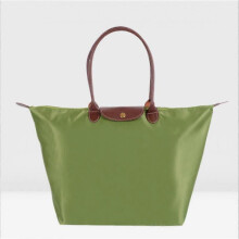 (S(30x23x12cm),Green)Classic Solid Color Lady Oxford Cloth Shopping Bag Nylon Shoulder Handbag Foldable Storage Bag Women's Waterproof Handbag
