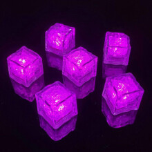 LED Ice Cubes 48 Pack Purple Liquid Activated Glow for Cocktails Parties Weddings and Bars