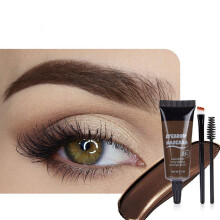 Waterproof Tinted Eyebrow Gel and Mascara Kit with Dual Brushes, Buildable Volume, Gray, 2 Pack