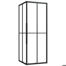 Duschkabine Badezimmer ESG 80 x 80 x 180 cm schwarz 02_0002043