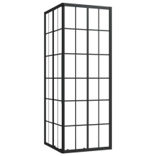 Duschkabine - ESG - 80x80 cm - Sicherheitsglas - Schwarz Aluminium - Fixe