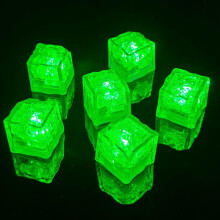 LED Ice Cubes Green 12 Pack Liquid Activated Waterproof Light Up Ice Cubes for Party Drinks Wedding