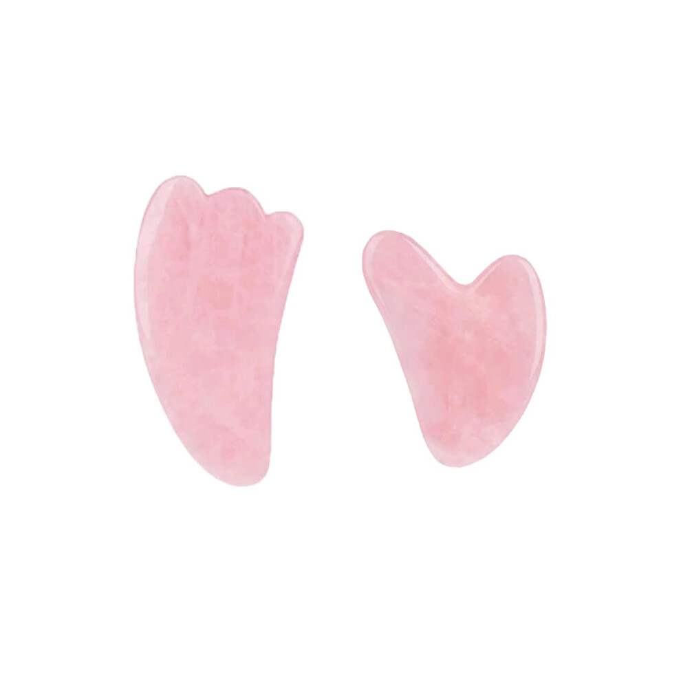 Rose Quartz Face Roller and Jade Gua Sha Set for Facial Lifting Massage Skincare, Type 14