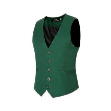 (M,Green)Men's V-neck Suit Vest S Vest