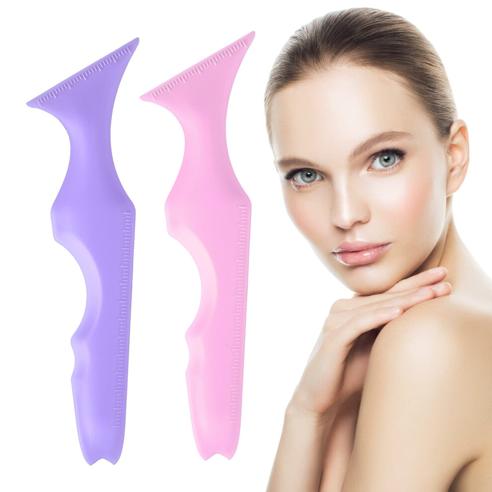 Pink/Purple Eyeliner Stencil With Fiveinone Silicone Design For Precise Winged Liner, Eyeshadow And Eyebrow Shaping