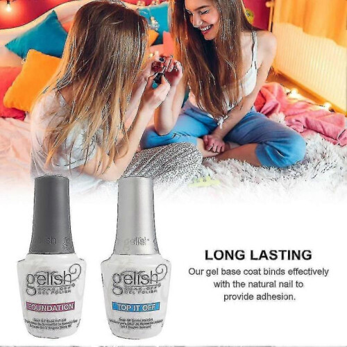 2pcs Top Sealer Long Lasting Nail Polish Set Beginner Soak Off Foundation Base 2