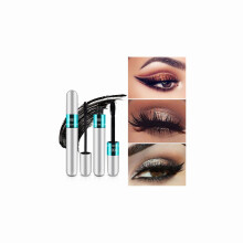 Waterproof 2 in 1 Lengthening and Volumizing Mascara with 4D Silk Fiber for Long Lasting Curl