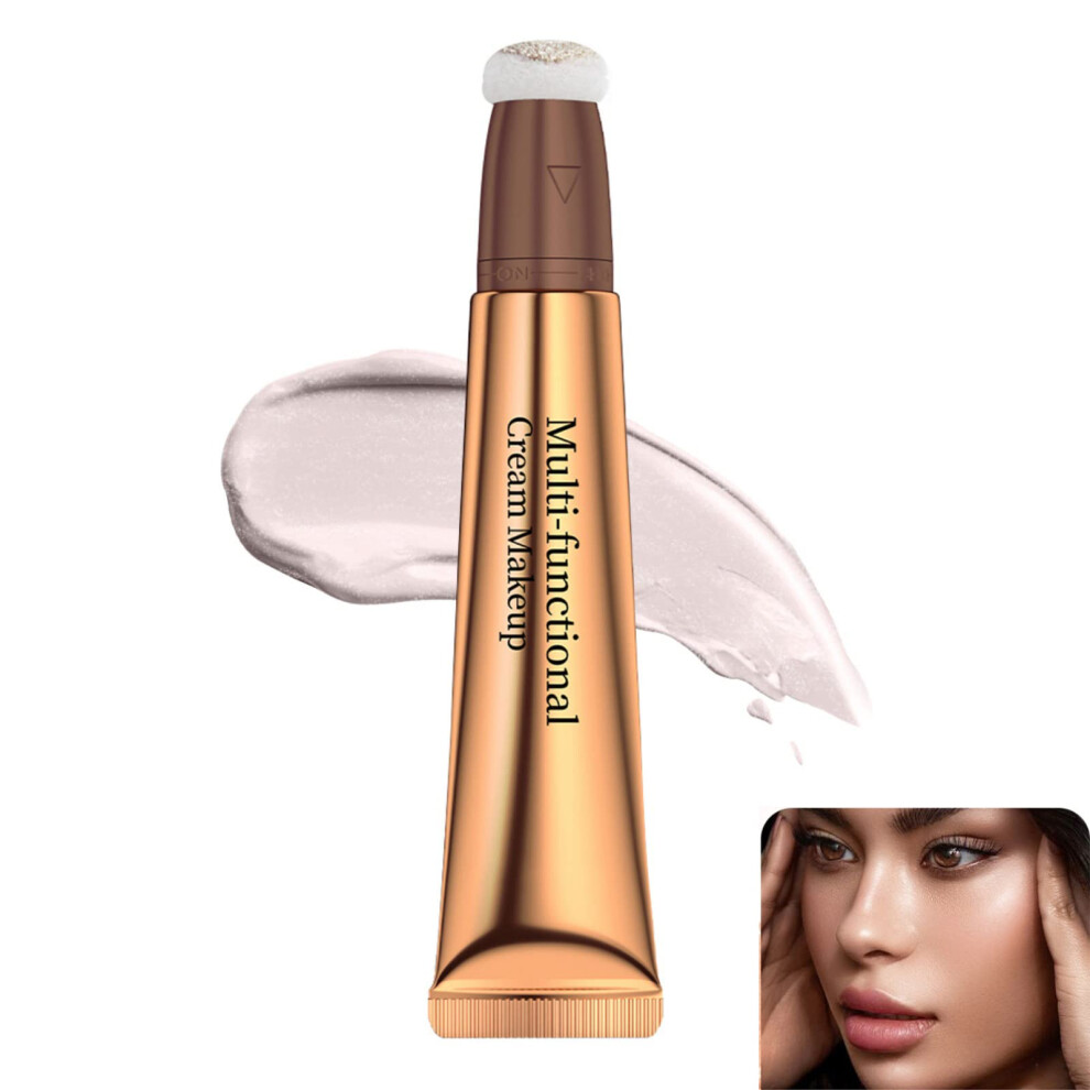 Cream Contour Stick And Liquid Contour Wand With Cushion Applicator, Bronzer, Silky Texture