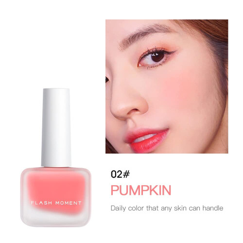 Liquid Blush 02 Pumpkin Multiuse Cream for Cheeks Lips Eyes Lightweight Long Lasting Moisturizing 1