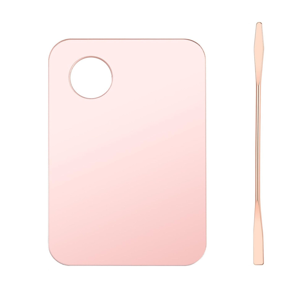Pink Nail Art Mixing Palette With Dual Ended Spatula, Smooth Easy Clean Surface, Acrylic Board