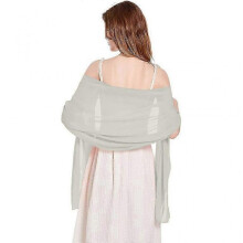 (Silver)Bridal Shawl Evening Dresses Wedding Shawl Womens Soft Chiffon Shawl Flowing