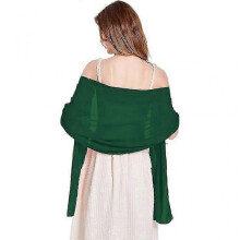 (Green)Bridal Shawl Evening Dresses Wedding Shawl Womens Soft Chiffon Shawl Flowing