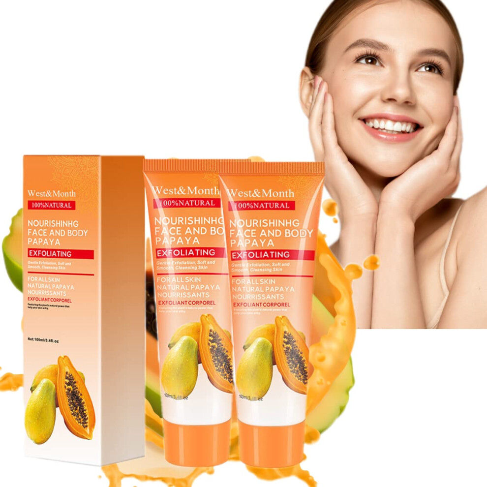 Yellow Papaya Exfoliating Gel For Face And Body With Papaya Essence, Deep Peeling Scrub Set,