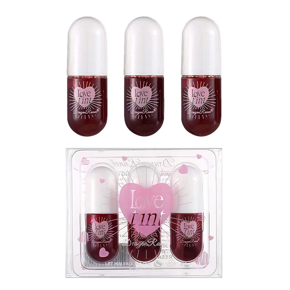 Long Lasting Waterproof Lip Tint Set, Korean Mini Liquid Lipstick, Multiuse Lip and Cheek