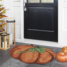 Thanksgiving Pumpkin Rug, Non-Slip Washable Welcome Door Mat, Cute Fall Doormats for Indoor Outdoor Entrance Home