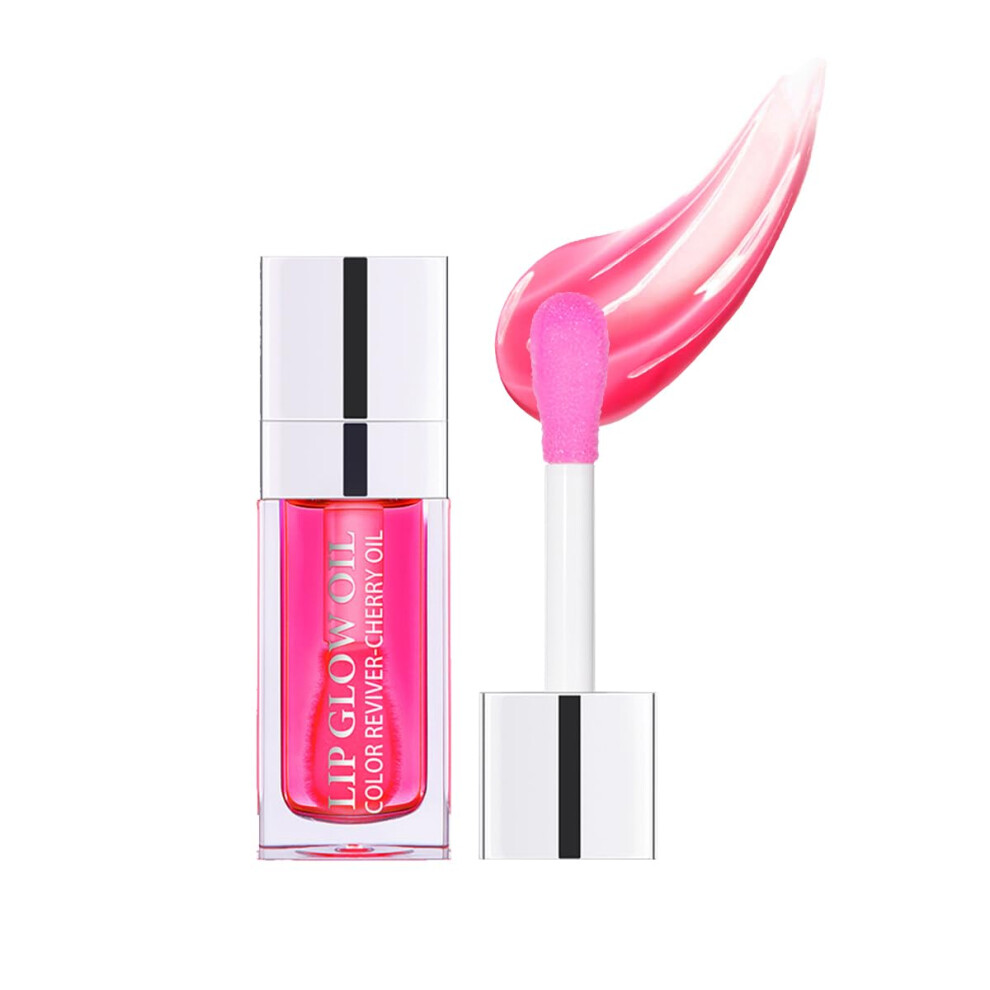 Red Hydrating Lip Oil With Glossy Plumping Effect And Buildable Berry Tint 007