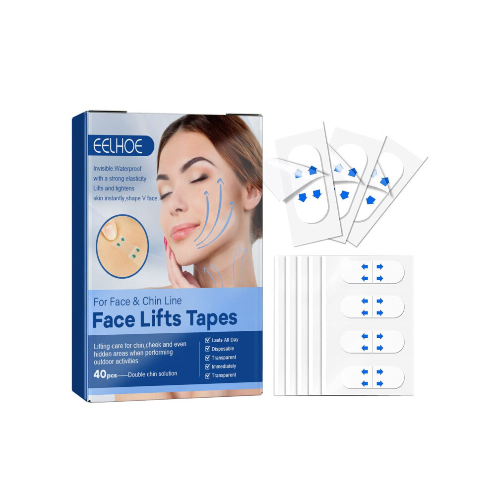 Invisible Face Lift Tape 40PCS for Instant V Shape, Waterproof and SkinFriendly Elastic Design