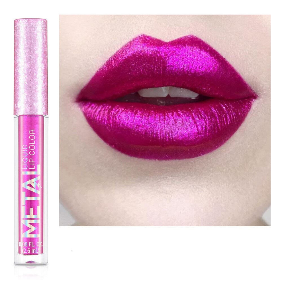 Metallic Liquid Lipstick Long Lasting Waterproof Glitter Lipstick Non Stick Matte Lip Color