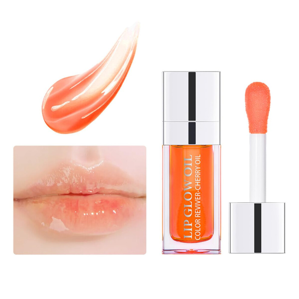 Orange Lip Oil 004 Tint Hydrating Glossy Plump Effect Nonsticky Tinted Lip Gloss For Daily Wear