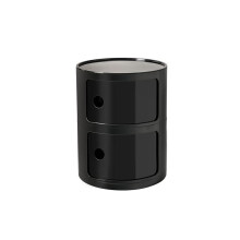 Modern Round Bedside Table with Drawers and Sliding Door, 2/3/4 Tier Nightstand for Bedroom Storage