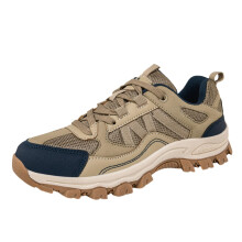 Men's Waterproof Hiking Shoes with Breathable Mesh, AntiSlip Sole and Cushioning, Khaki 5.5 UK