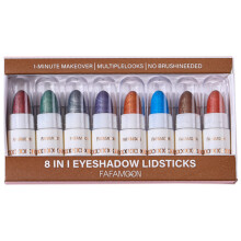 Metallic Eyeshadow Stick Set with Ultra Pigmented Neon Colors, Waterproof Long Wear Travel Size