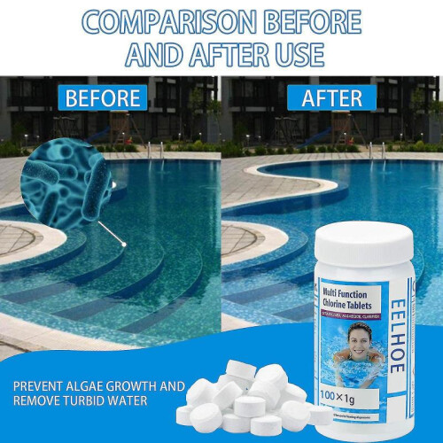 Clearwater Multifunction Chlorine Tabs Swimming Pool Algae Remover Clean & Clear Effervescent Tablets 2