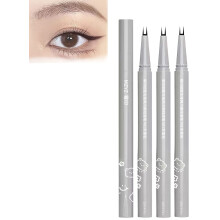 Waterproof Eyeliner Pen with Dual Prong Precision Tip for Natural Lower Lashes, 3pcs Black
