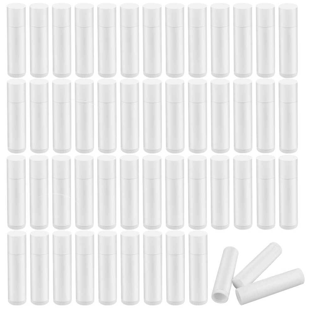 White 50Pcs 5G Empty Lip Balm Tubes With Caps For Diy Reusable Lipstick Containers
