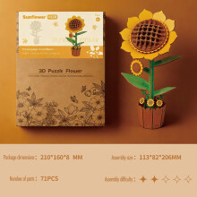 (D) 3d Flower Wooden Puzzles For Adults Diy Wooden Flowers Model Building Set Crafts For Adults Creative Gift Ideas/housewarming