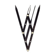 Eyebrow Golden Ratio Caliper Stainless Steel Foldable Measuring Tool for Precise Makeup Mapping Black