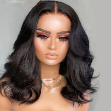 16 Inch Brazilian Body Wave Lace Front Wig Human Hair HD Transparent Lace Pre Plucked Virgin Hair