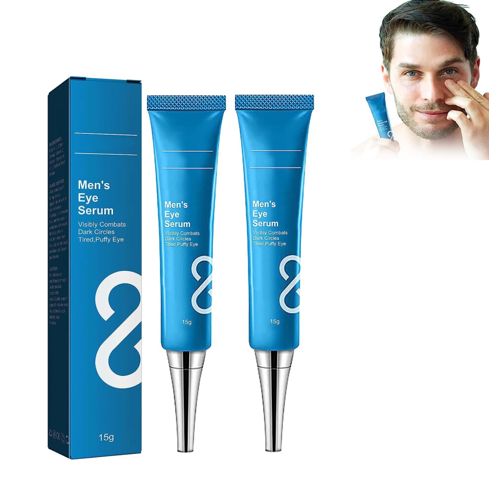 Cream/Dark Men's Eye Serum And Set For Circles, Puffiness, Fine Lines, Antiaging Hydration 2Pcs